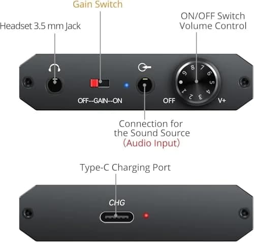 Neoteck Amplifier 16-600 Ohm Portable Headphone Amplifier | Compact HiFi Audio Boost thumbnail 7