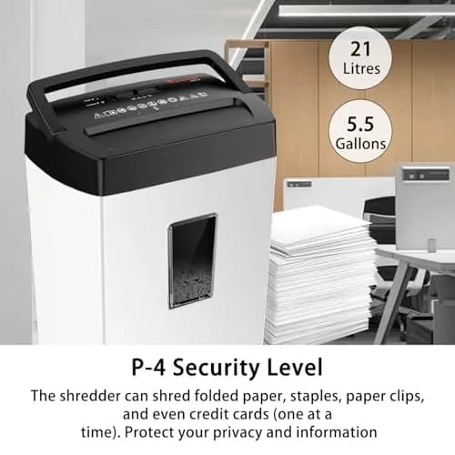 Bonsaii 12-Sheet Cross Cut Shredder 5.5 Gal (20.8 L) | P-4 Security, 5 Min Duty Cycle thumbnail 6