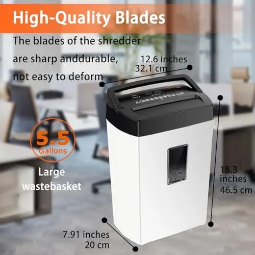 Bonsaii 12-Sheet Cross Cut Shredder 5.5 Gal (20.8 L) | P-4 Security, 5 Min Duty Cycle thumbnail 3