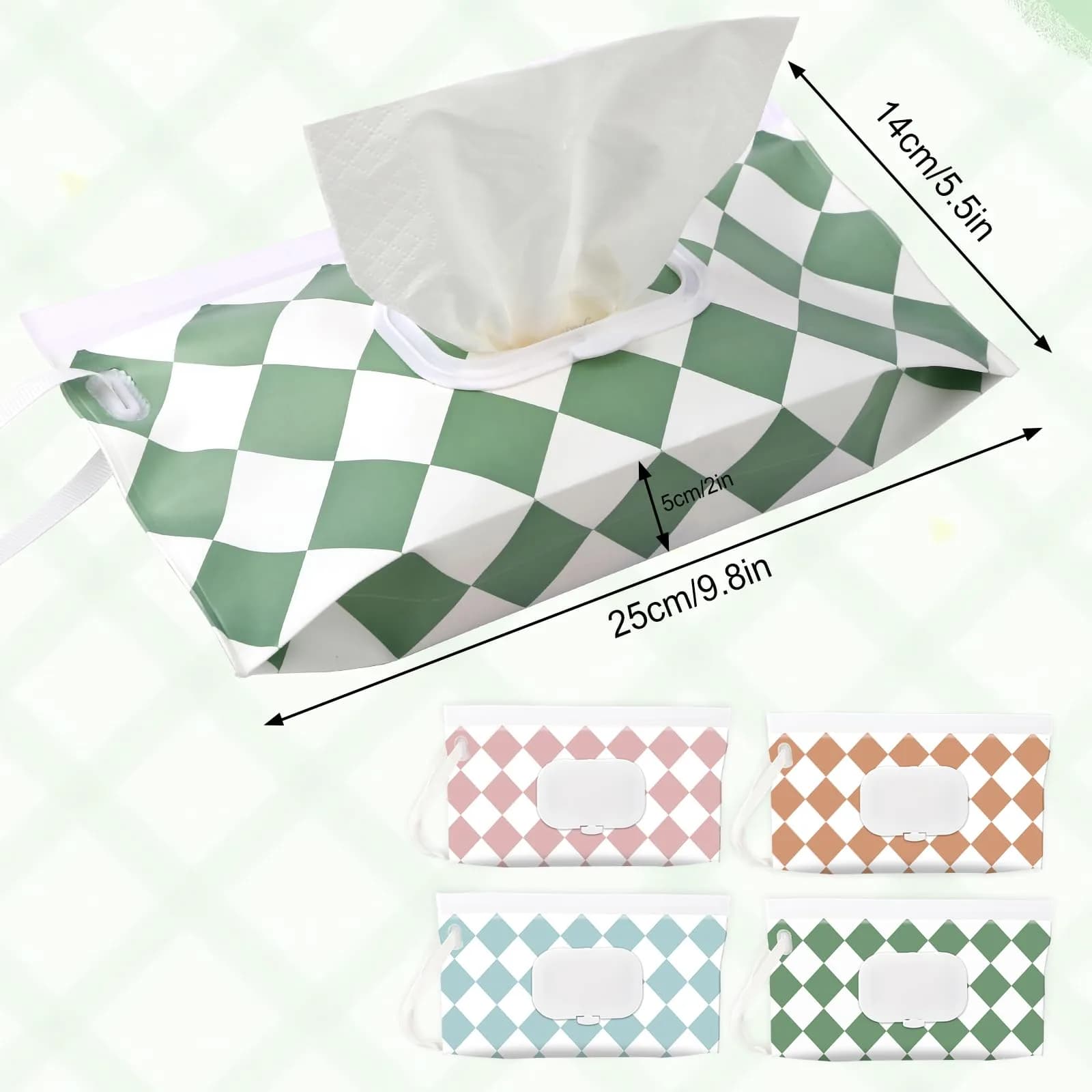 FEBSNOW Baby Wipe Dispenser Holder 4-Pack | Portable Refillable Wet Wipe Pouch 25cm (9.8") - view 2