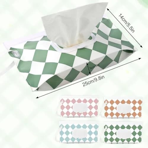 FEBSNOW Baby Wipe Dispenser Holder 4-Pack | Portable Refillable Wet Wipe Pouch 25cm (9.8") thumbnail 2