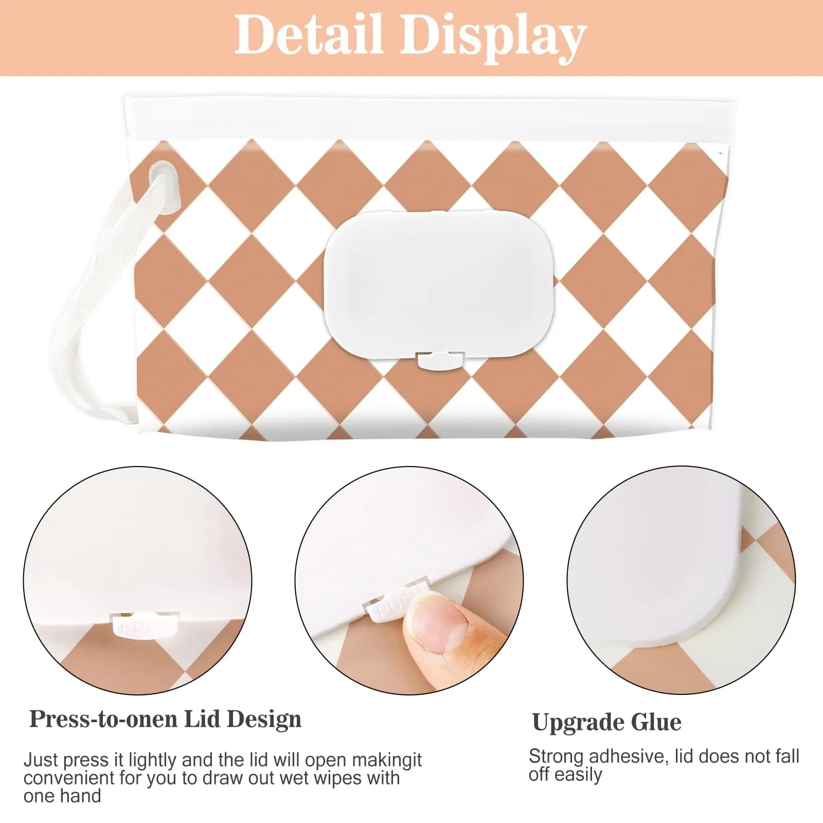 FEBSNOW Baby Wipe Dispenser Holder 4-Pack | Portable Refillable Wet Wipe Pouch 25cm (9.8") - view 4