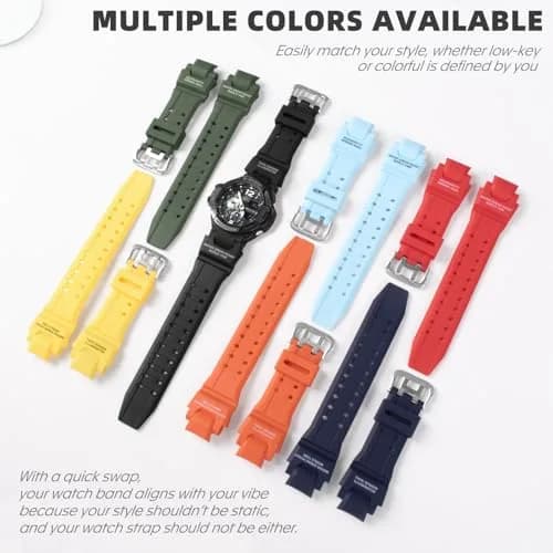 uEmoh 16mm Silicone Watch Band for Casio GW-4000/GA-1000 | Waterproof Durable Replacement thumbnail 7