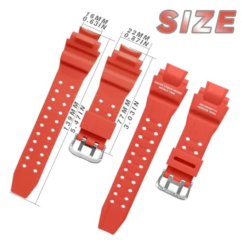 uEmoh 16mm Silicone Watch Band for Casio GW-4000/GA-1000 | Waterproof Durable Replacement thumbnail 2