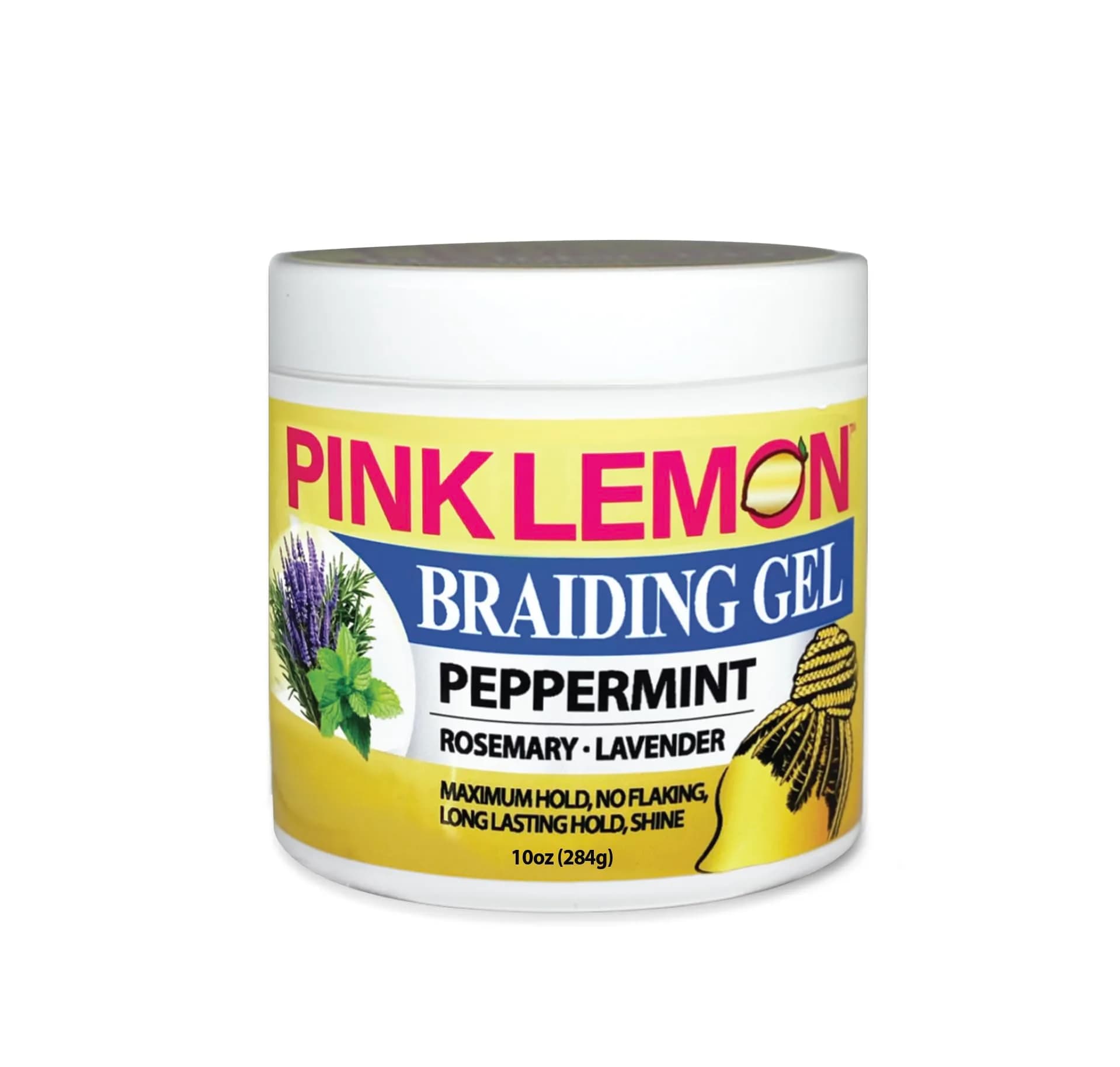 PINK LEMON Braiding Gel Peppermint 5 oz | Maximum Hold, No Flaking, High Shine — Blue