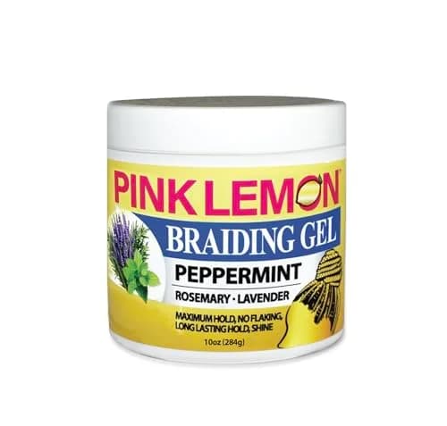 PINK LEMON Braiding Gel Peppermint 10 oz | Maximum Hold, No Flaking, High Shine thumbnail 1