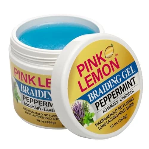 PINK LEMON Braiding Gel Peppermint 10 oz | Maximum Hold, No Flaking, High Shine thumbnail 2