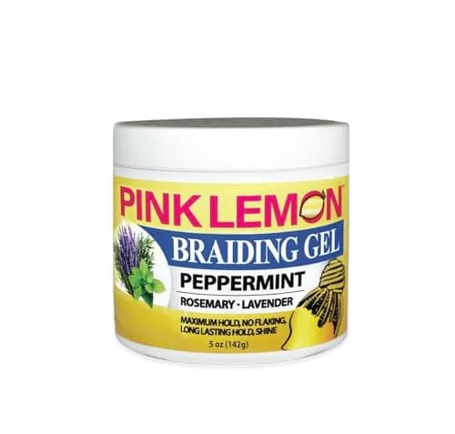 PINK LEMON Braiding Gel Peppermint 5 oz | Maximum Hold, No Flaking, High Shine thumbnail 1