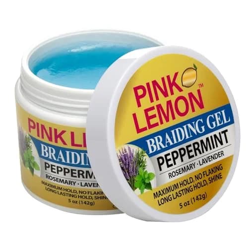 PINK LEMON Braiding Gel Peppermint 5 oz | Maximum Hold, No Flaking, High Shine thumbnail 2