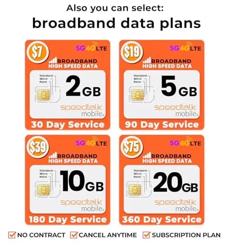 SpeedTalk Mobile SIM Card Starter Kit 3-in-1 SIM | USA Prepaid Plans from $5/Month thumbnail 7