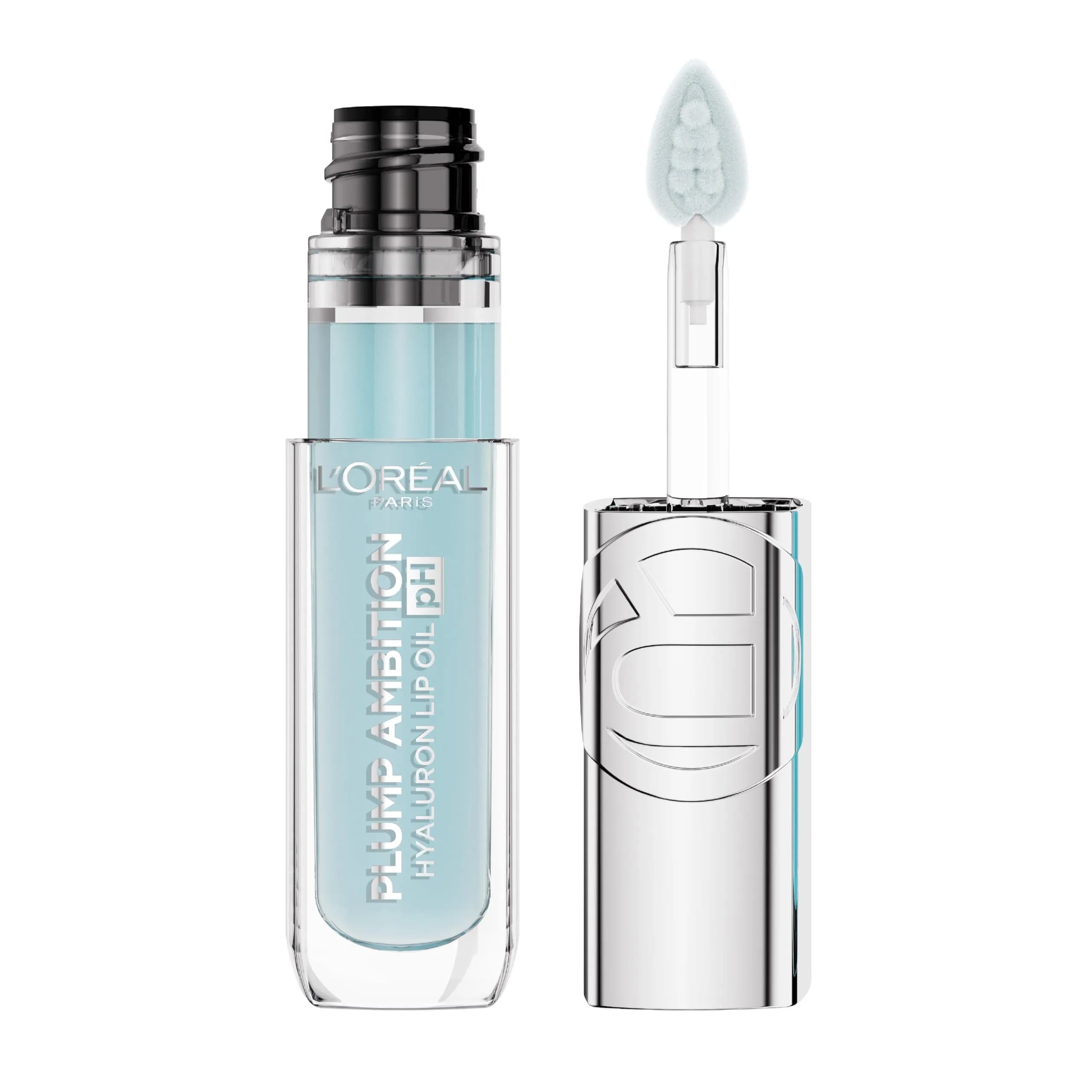 L'Oreal Paris Plump Ambition pH Hyaluron Lip Oil, pH Cristal Ice 0.16 Fl Oz | Hydrating, Plumping, Color Changing Lip Oil — Ph Cristal Ice