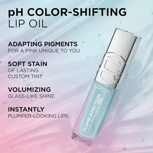 L'Oreal Paris Plump Ambition pH Hyaluron Lip Oil, pH Cristal Ice 0.16 Fl Oz | Hydrating, Plumping, Color Changing Lip Oil thumbnail 5