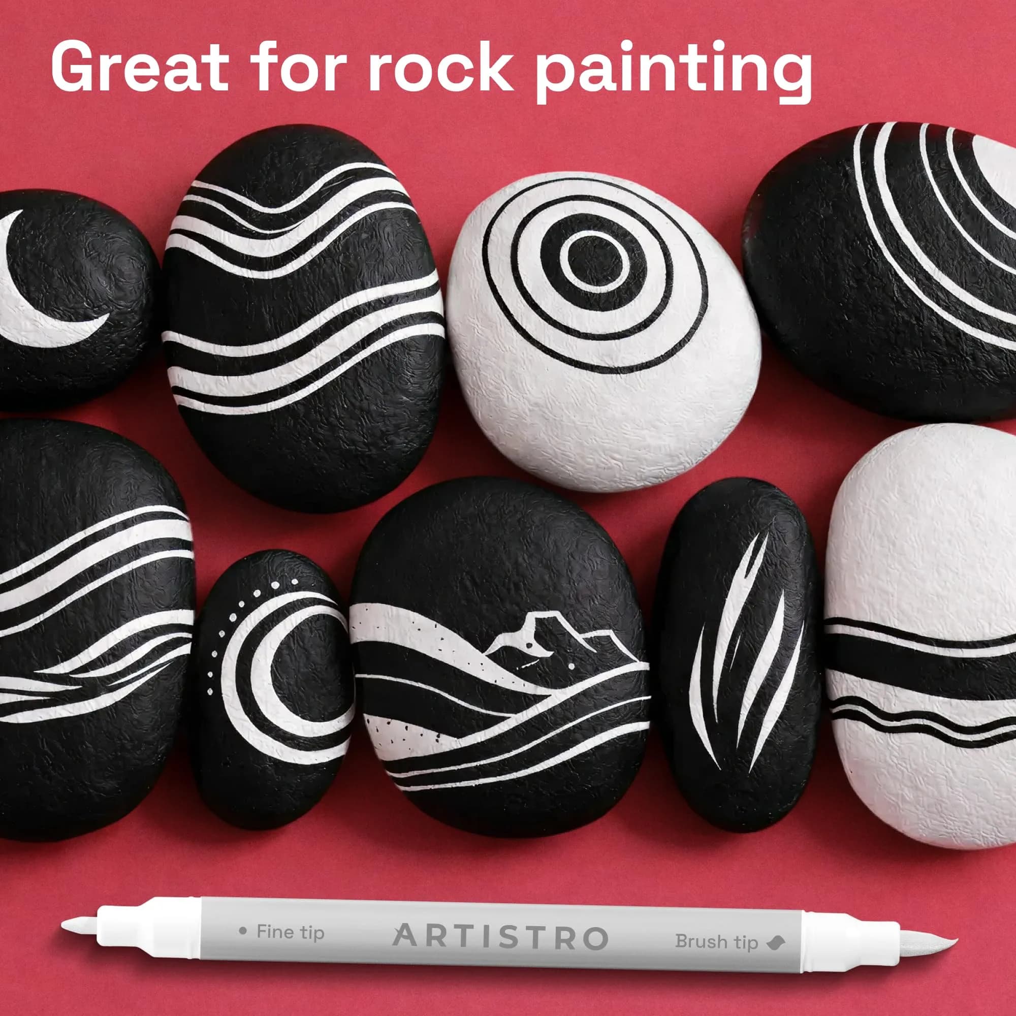 ARTISTRO White Acrylic Paint Markers, Dual Tip (12 Count) - Classic White for Multi-Surface Artistry - view 7
