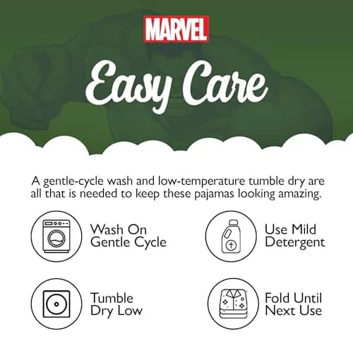 Marvel Boys' 2-Piece Snug-fit Cotton Pajama Set, Soft & Cute for Kids, HULK SMASH, 10 | Comfortable Year-Round Sleepwear thumbnail 4