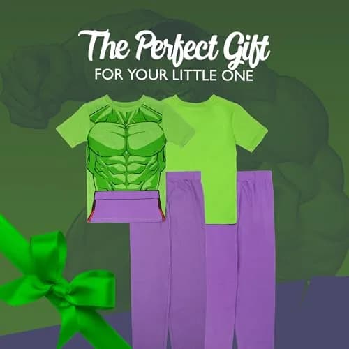 Marvel Boys' 2-Piece Snug-fit Cotton Pajama Set, Soft & Cute for Kids, HULK SMASH, 10 | Comfortable Year-Round Sleepwear thumbnail 5