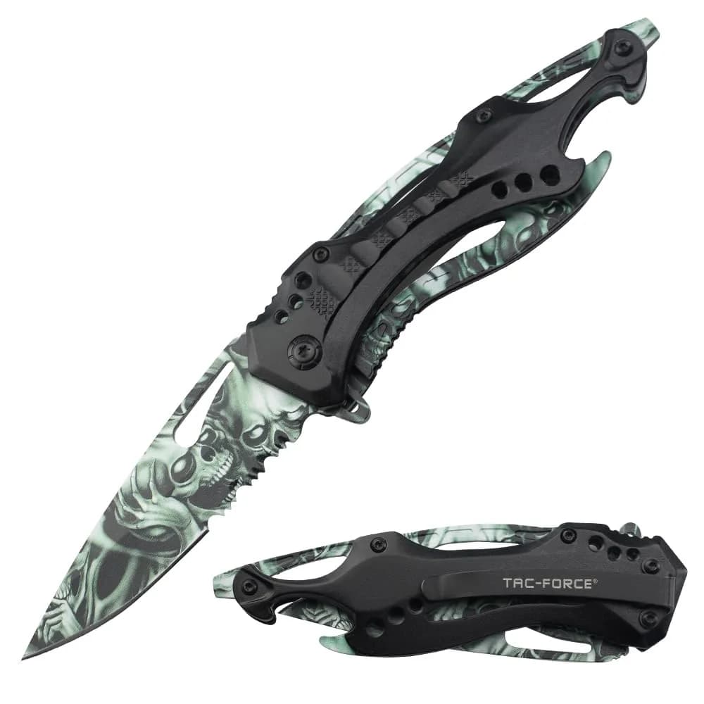 Tac-Force Folding Pocket Knife, 3.25 inch Half Serrated Blade | Versatile EDC Tool for Outdoors & Tactical Use