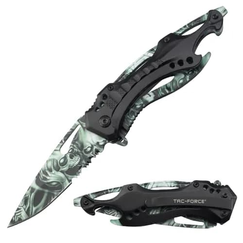 Tac-Force Folding Pocket Knife, 3.25 inch Half Serrated Blade | Versatile EDC Tool for Outdoors & Tactical Use thumbnail 1
