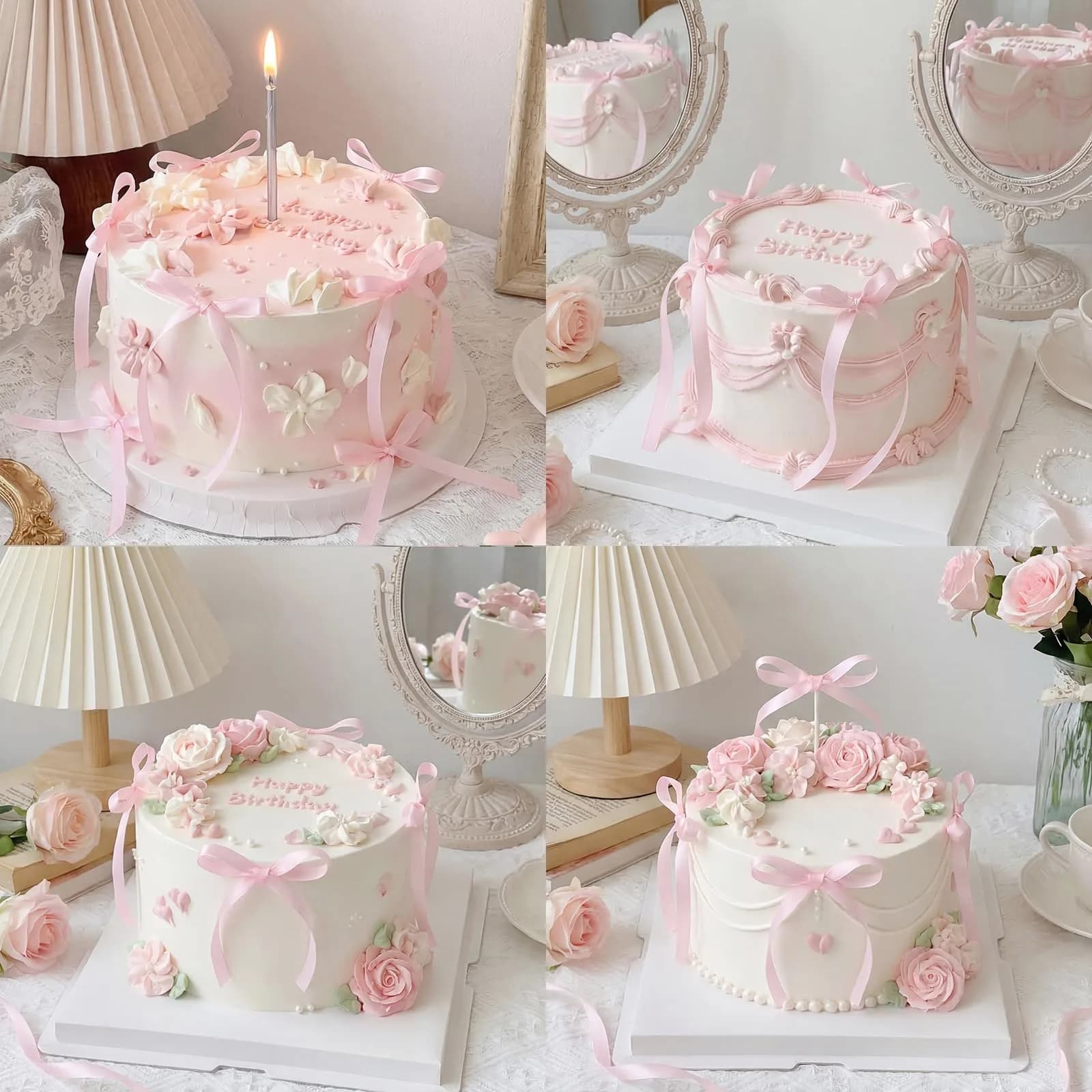 NatNarr Pink Ribbon Bow Cake Toppers (30 Pack, 2.9 x 5.7 inches) | Viral Coquette Style for Indian Parties - view 2