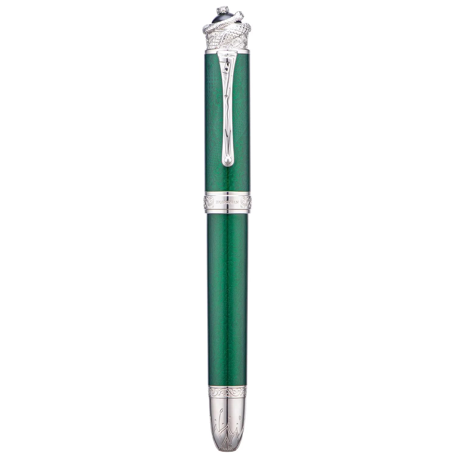 HONG DIAN N25 Fountain Pen Extra Fine Nib Snake Carving | Emerald Green - main product image