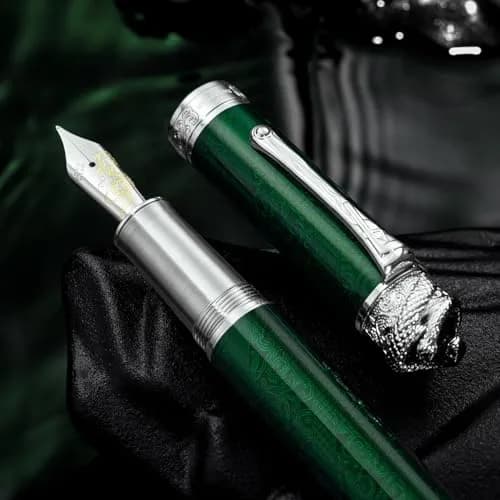 HONG DIAN N25 Fountain Pen Extra Fine Nib Snake Carving | Emerald Green thumbnail 5