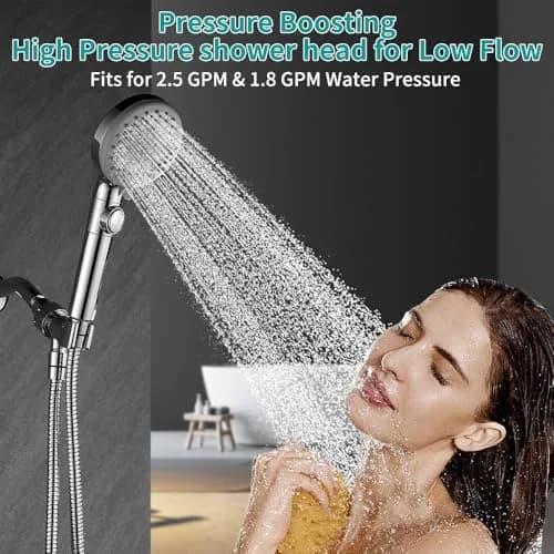 DOILIESE Handheld Shower Head with 79" Extra Long Hose 7 Modes, Chrome | High Pressure & Water Saving thumbnail 8