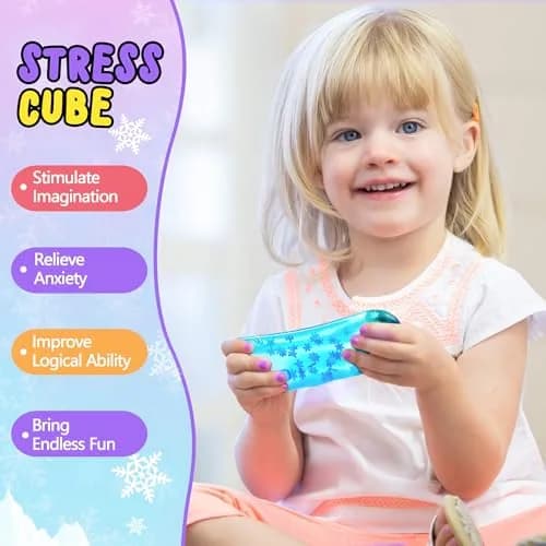 Meijoy Glow in The Dark Snowflakes Stress Cube 5.5cm (2.17 inches) | ASTM-Tested Sensory Toy for Kids & Adults thumbnail 7