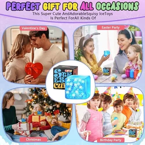 Meijoy Glow in The Dark Snowflakes Stress Cube 5.5cm (2.17 inches) | ASTM-Tested Sensory Toy for Kids & Adults thumbnail 8