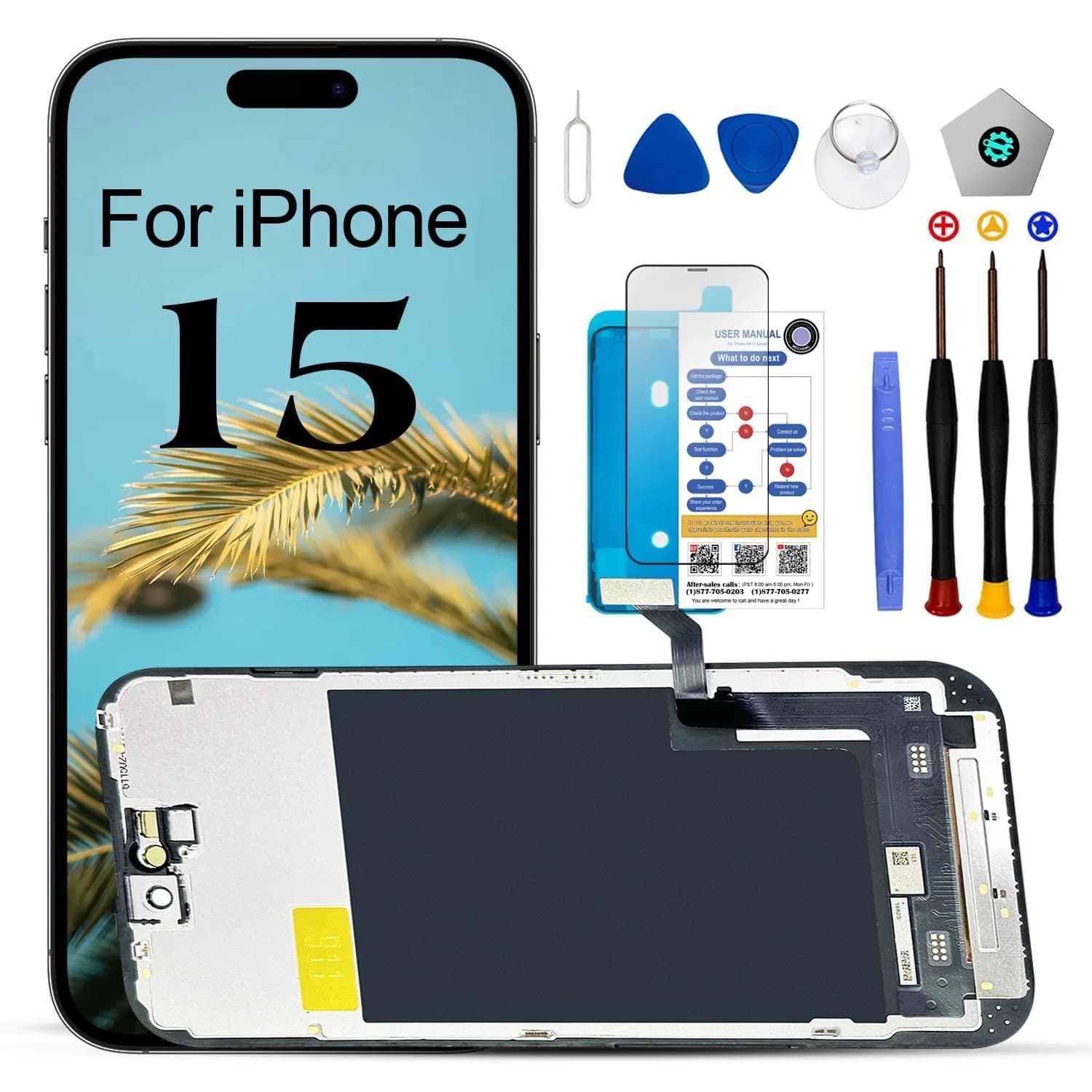EFAITHLIFE iPhone 12/12 Pro Screen Replacement 6.1 inch LCD Display with Tools, 1080P FHD — For iPhone 15