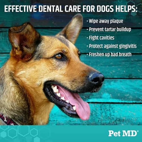 Pet MD Pet Dental Finger Wipes for Dogs - Fresh Apple & Mint Flavor - 50ct | Gentle, Effective Oral Hygiene Support thumbnail 4