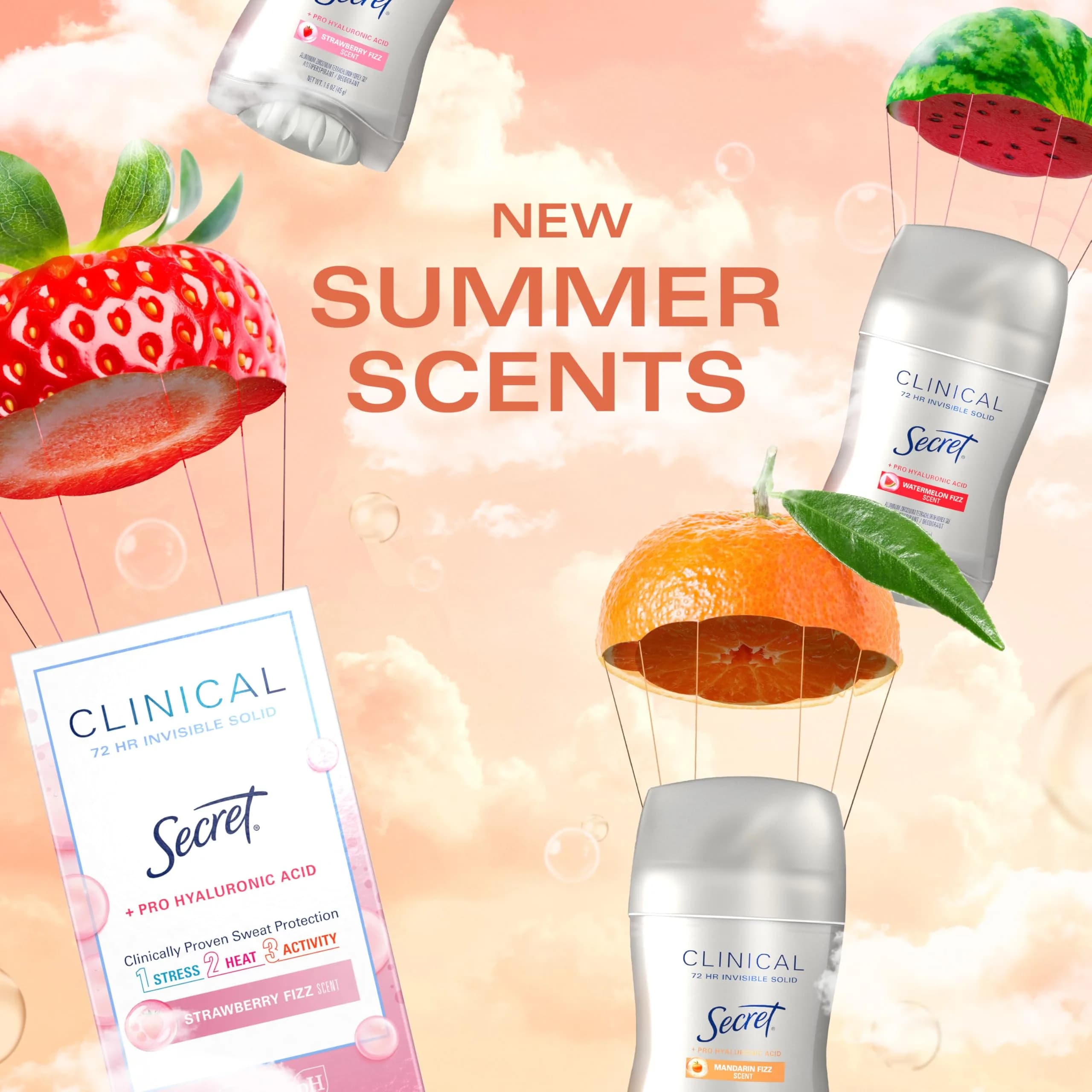 Secret Clinical Strength Invisible Solid Antiperspirant Deodorant for Women, Mandarin Fizz Scent, 40.8 g (1.6 oz) - view 7