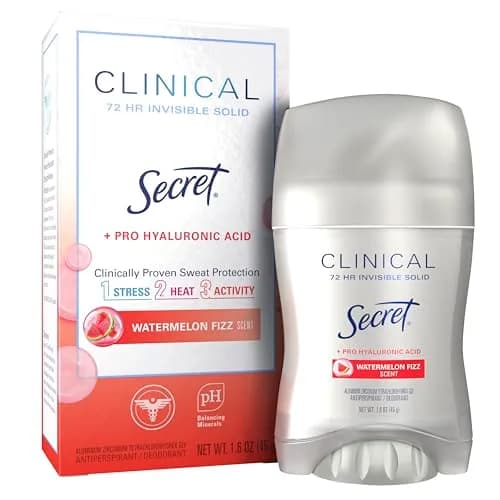 Secret Clinical Strength Antiperspirant Deodorant for Women, Watermelon Fizz Scent, 47ml (1.6 oz) | 72hr Stress & Odor Protection thumbnail 1