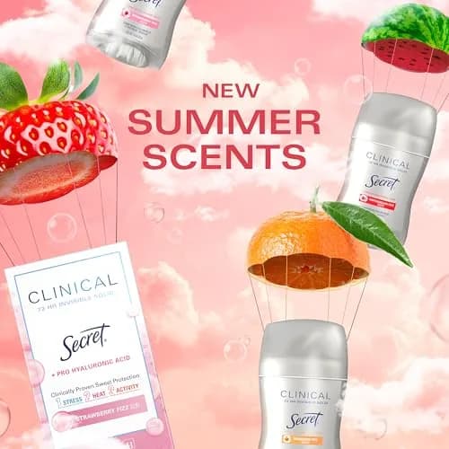 Secret Clinical Strength Antiperspirant Deodorant for Women, Watermelon Fizz Scent, 47ml (1.6 oz) | 72hr Stress & Odor Protection thumbnail 7