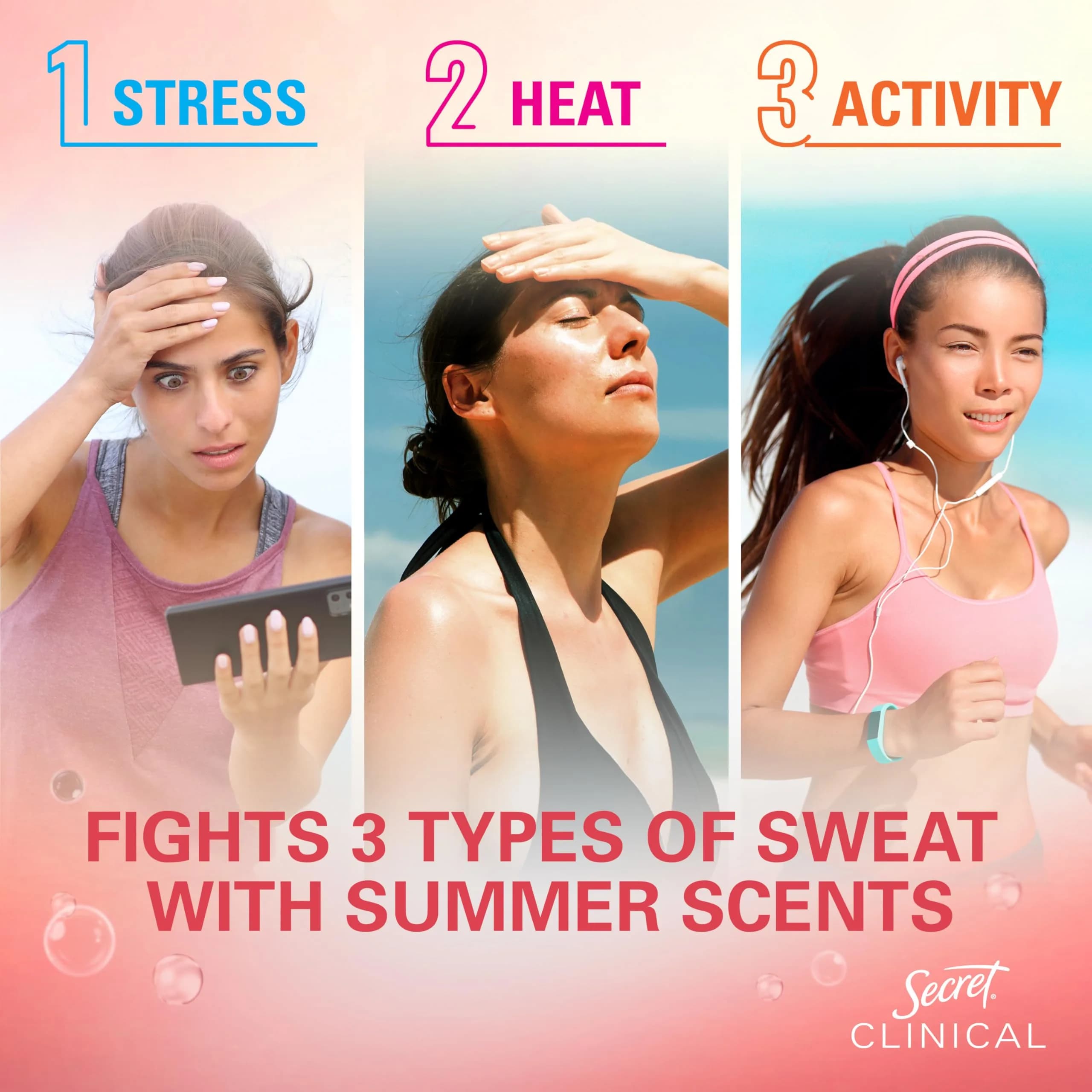 Secret Clinical Strength Watermelon Fizz Invisible Solid Antiperspirant Deodorant for Women, 1.6 oz - view 2