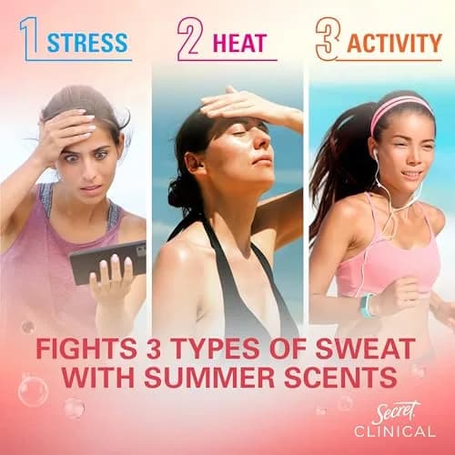 Secret Clinical Strength Antiperspirant Deodorant for Women, Watermelon Fizz Scent, 47ml (1.6 oz) | 72hr Stress & Odor Protection thumbnail 2