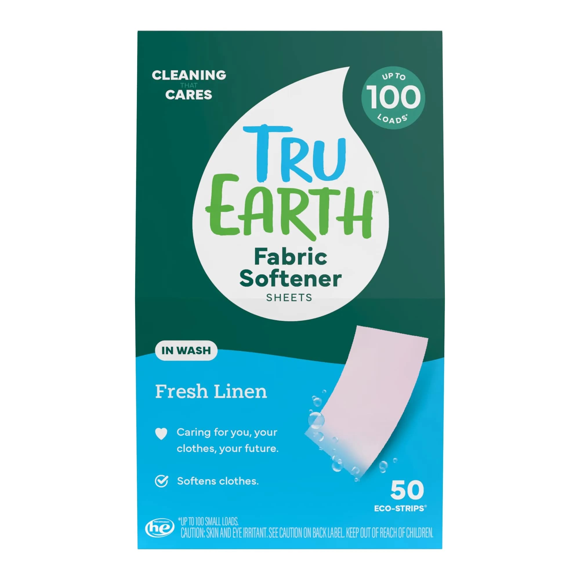 Tru Earth Fabric Softener Sheets Fresh Linen | Eco-Friendly Laundry Solution for All Machines - main product image