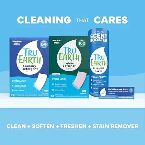 Tru Earth Fabric Softener Sheets Fresh Linen | Eco-Friendly Laundry Solution for All Machines thumbnail 7