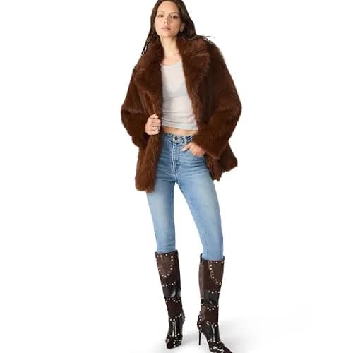 Steve Madden Kindra Coat Brown X-Small | Knit Fall Overcoat for Women thumbnail 1