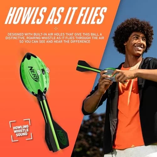 Nerf Elite Vortex Aero Howler Foam Football with Whistle Tail - Red, One Size | USA Import for Long-Distance Throws thumbnail 4