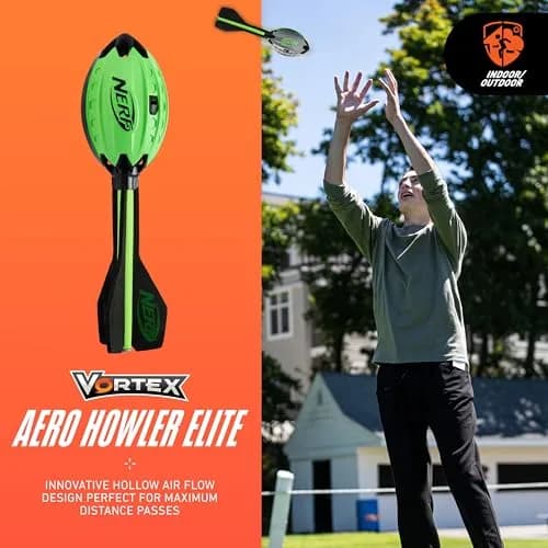 Nerf Elite Vortex Aero Howler Foam Football with Whistle Tail - Red, One Size | USA Import for Long-Distance Throws thumbnail 2