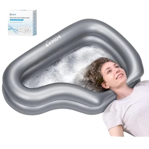 Cehim Inflatable Shampoo Basin for Elderly Bedside Hair Washing | Portable, Leak-Proof, Quick Inflatable (32.8 x 22 x 7.08 inches) thumbnail 1