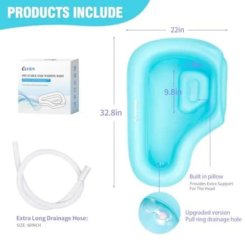 Cehim Inflatable Shampoo Basin for Elderly Bedside Hair Washing | Portable, Leak-Proof, Quick Inflation thumbnail 5
