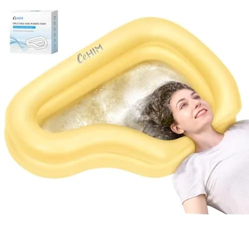 Cehim Inflatable Portable Shampoo Bowl with Drain Hose | Bedside Hair Wash Solution for Elderly & Disabled thumbnail 1