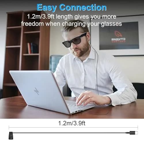 RCstyle Charging Cable for Ray-Ban Meta Gen 2/1 & Oakley Meta HSTN Smart Glasses, 1.2m (3.9ft) | Safe & Portable Charging thumbnail 3