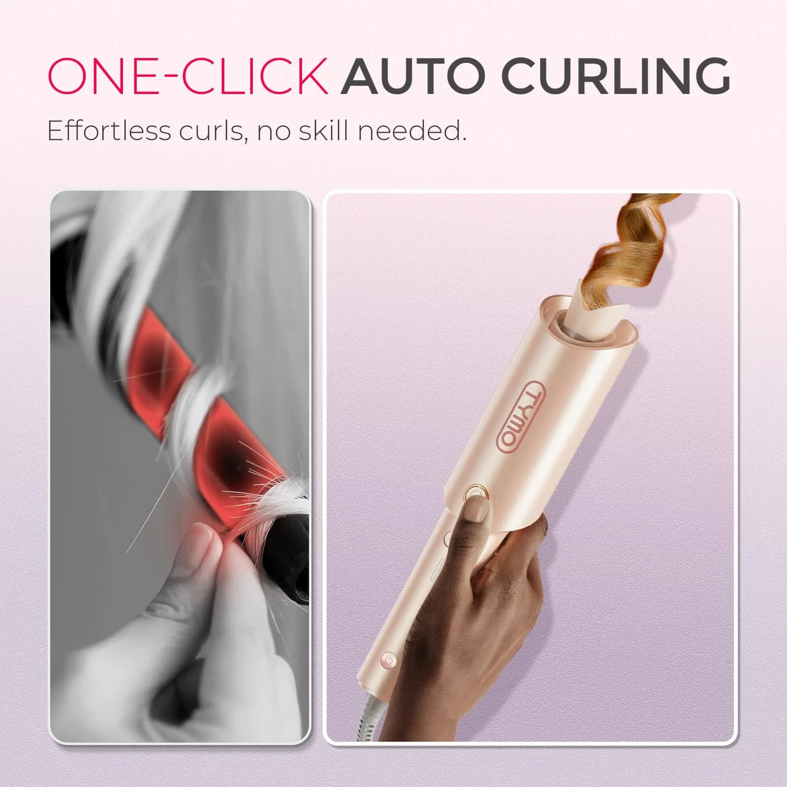 TYMO CURLPRO Automatic Rotating Curling Iron 25mm (1 inch) | Beach Waves Hair Curler with Ionic Technology - view 2