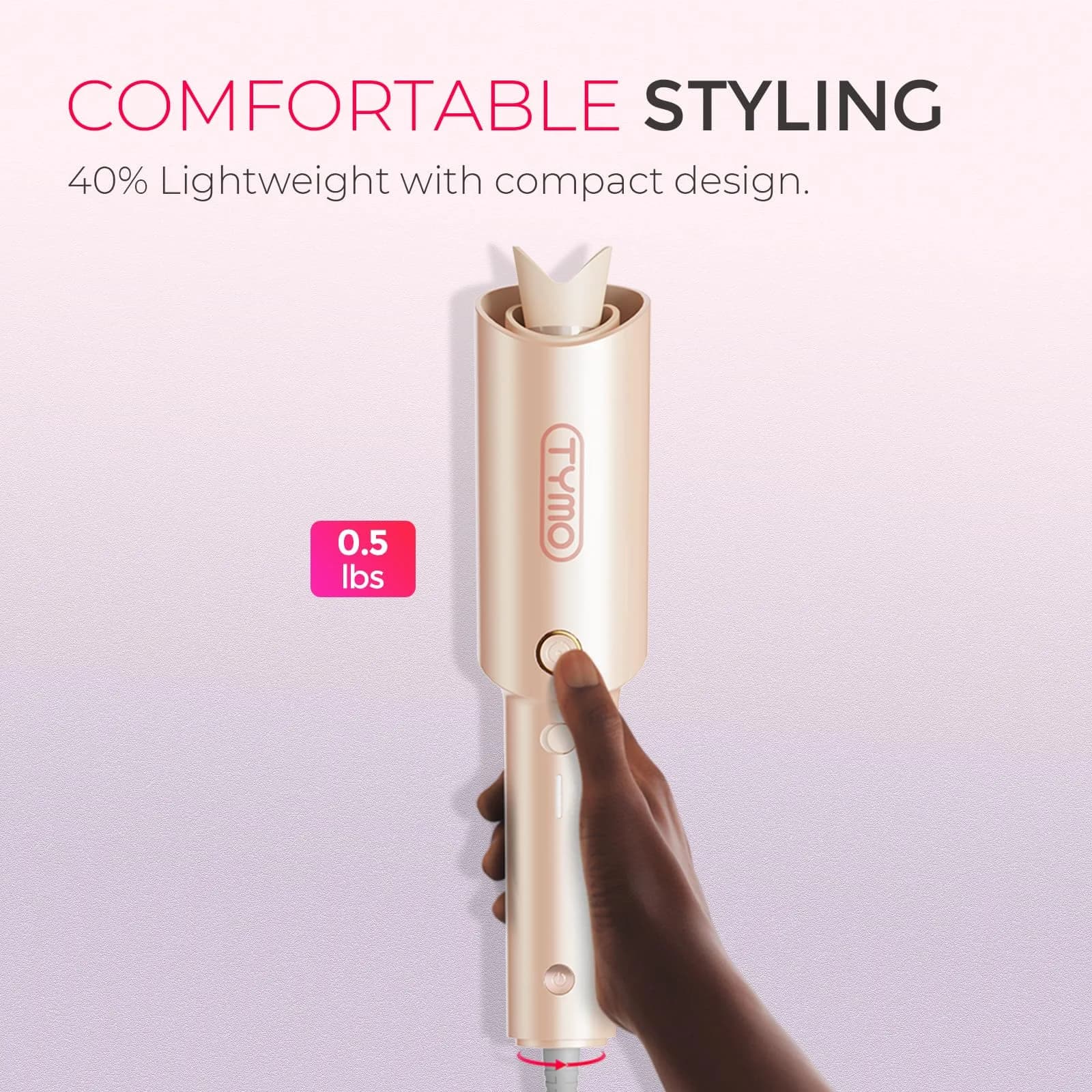 TYMO CURLPRO Automatic Rotating Curling Iron 25mm (1 inch) | Beach Waves Hair Curler with Ionic Technology - view 4