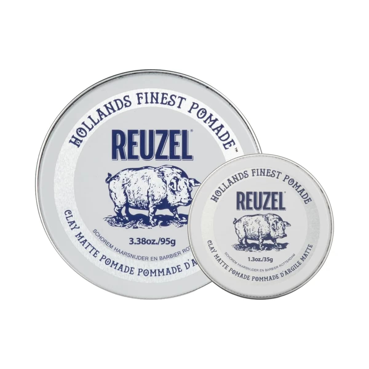 REUZEL Matte Clay Pomade 2026 Road Trip Set 3.38 oz + 1.3oz Travel Tin | Medium Hold, Matte Finish, Versatile Styling
