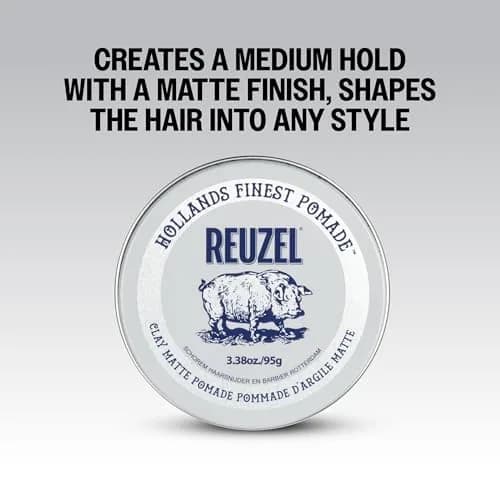 REUZEL Matte Clay Pomade 2026 Road Trip Set 3.38 oz + 1.3oz Travel Tin | Medium Hold, Matte Finish, Versatile Styling thumbnail 5