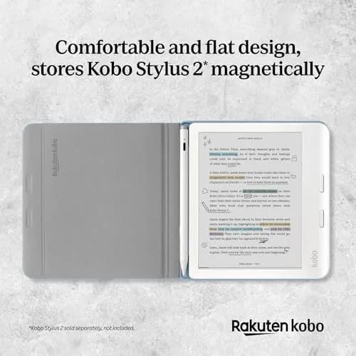Kobo Libra Colour SleepCover Case | Dusk Blue | Recycled Vegan Leather | Sleep/Wake Tech | Built-in 2-Way Stand | Compatible with 7” Kobo Libra Colour thumbnail 4
