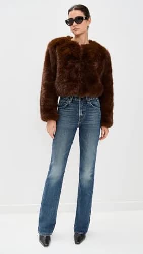 [BLANKNYC] Women's Gala Affair Faux Fur Jacket, Brown, S | Faux Fur Coat for Women, Fall Style thumbnail 3