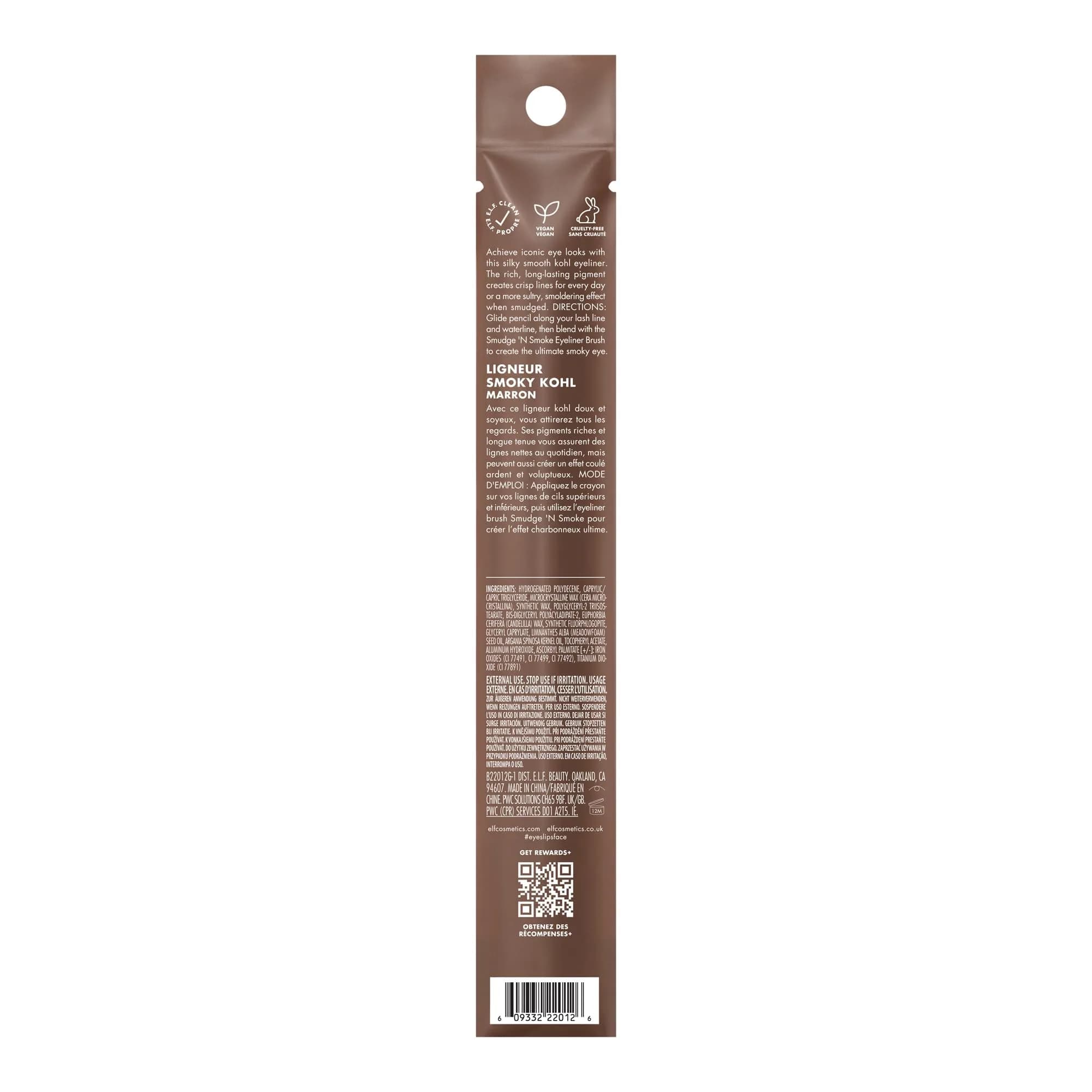 e.l.f. Smoky Kohl Eyeliner Pencil, Brownie Points | Long-Lasting, Blendable, Vegan & Cruelty-Free - view 8